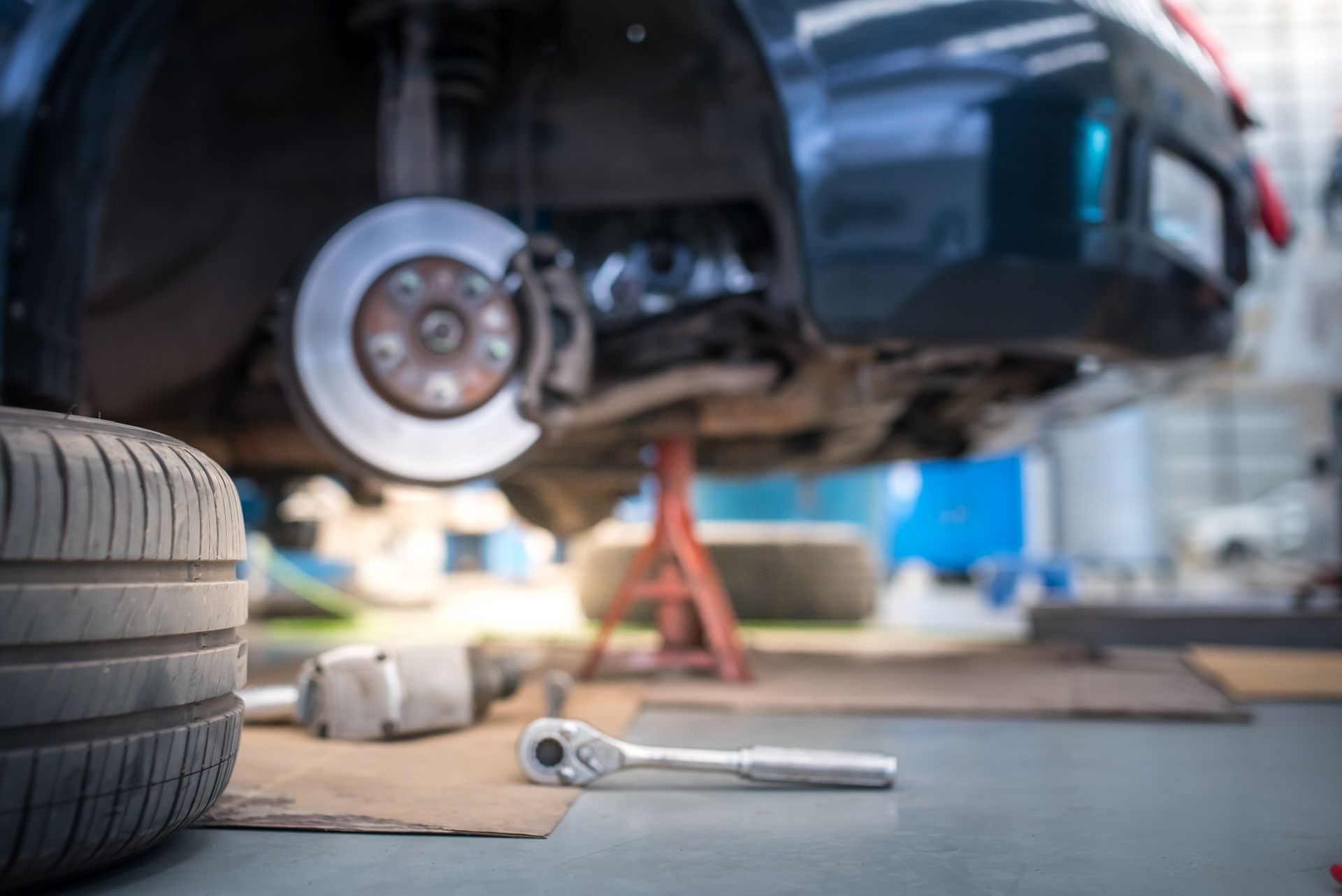 Mechanical tools for auto service and car repair in Car repair shop
